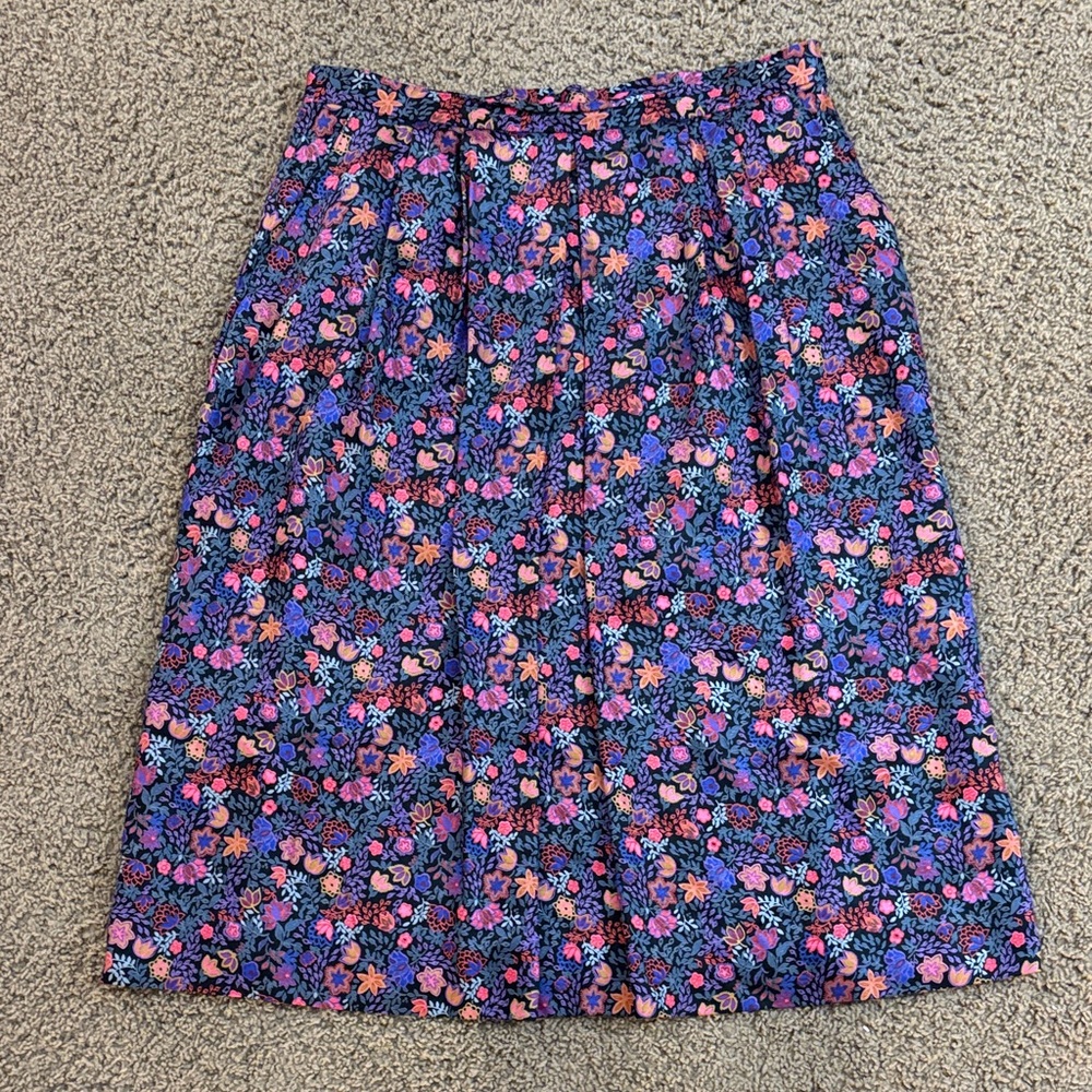 Vintage Floral Women's Skirt - Multicolor
